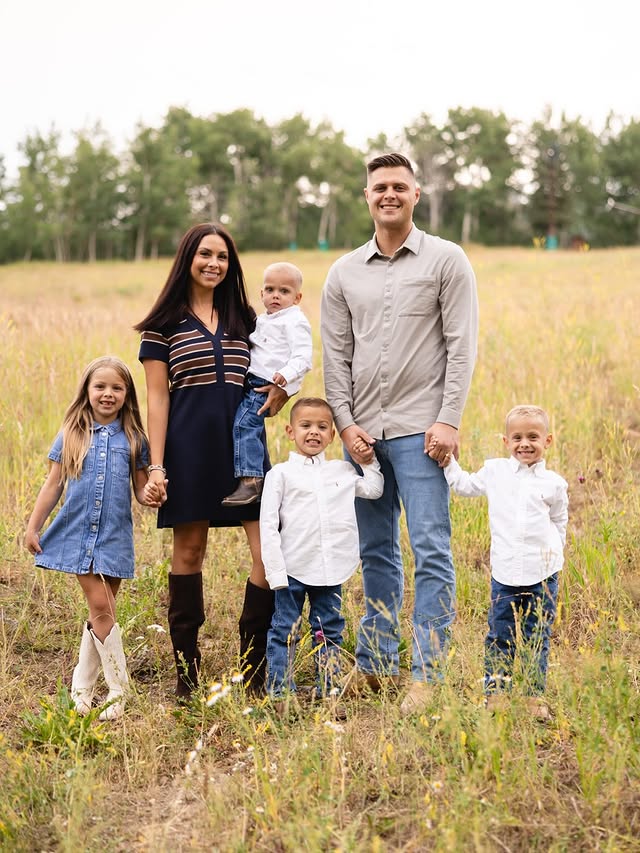 Shane Bergeson with his family in Friendswood, Texas